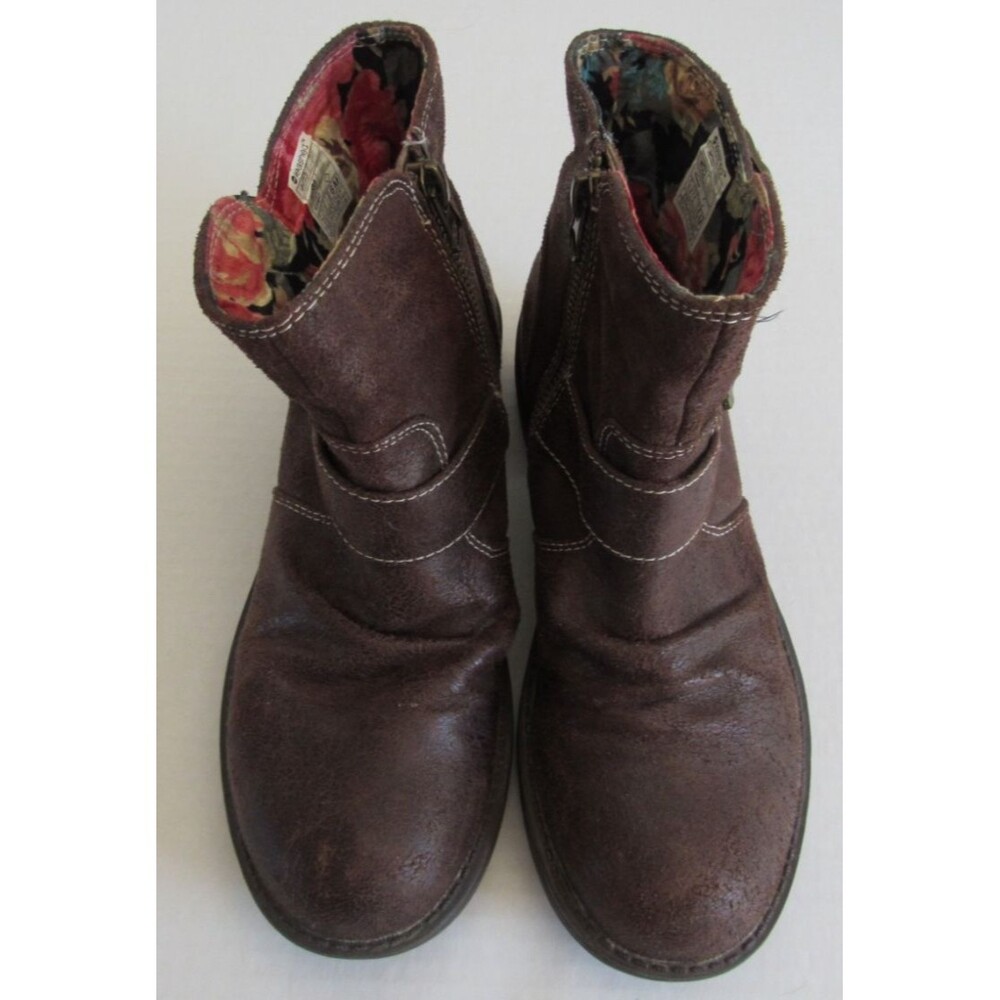 Unleashed by Rocket Dog Brown Side Zip Buckle Detail Casual Ankle Boots Size 6M